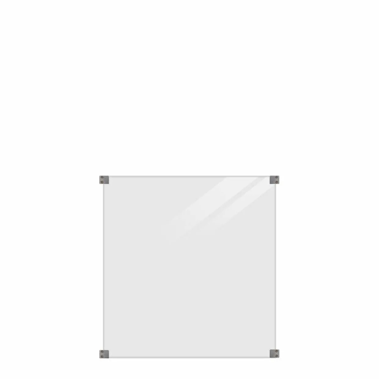 Rökigt Gråsvart med Galvade Beslag 90x91 cm Laminerat glas